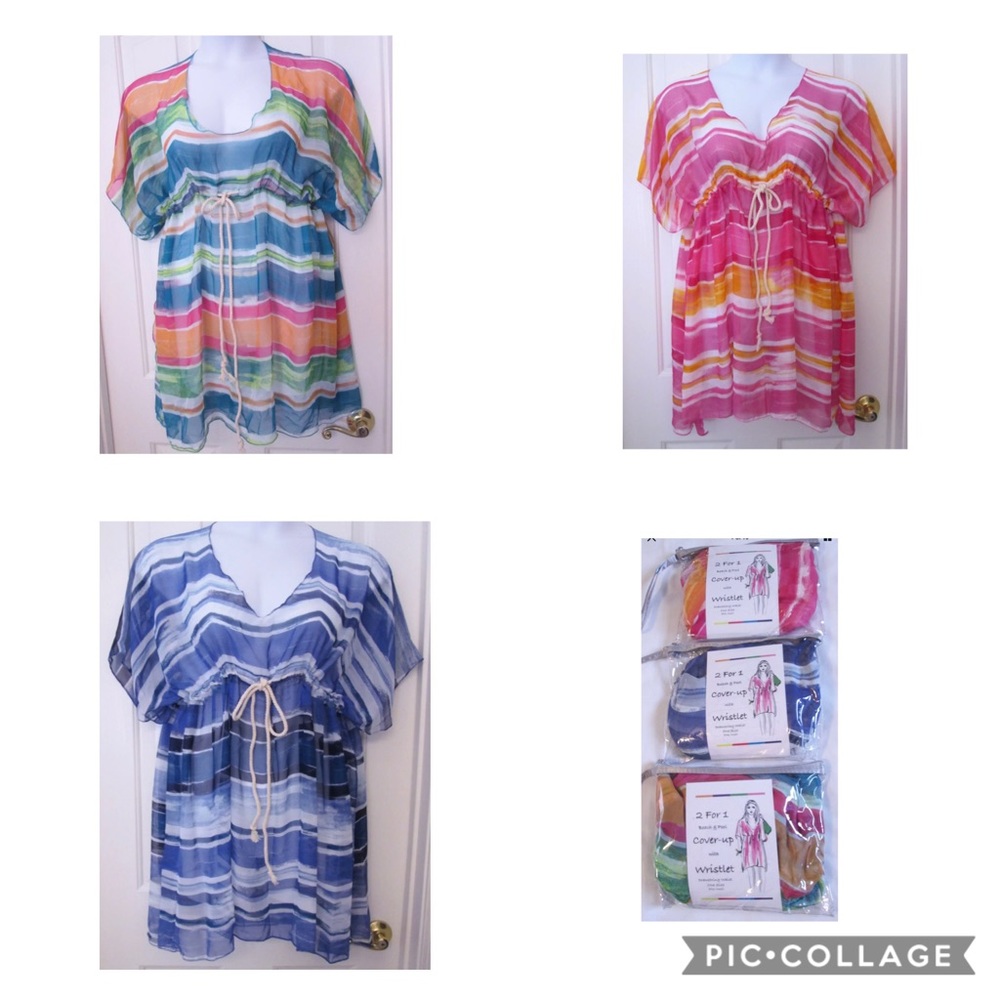 - 3 NWT Women's Sheer swimsuit Cover-Up you …